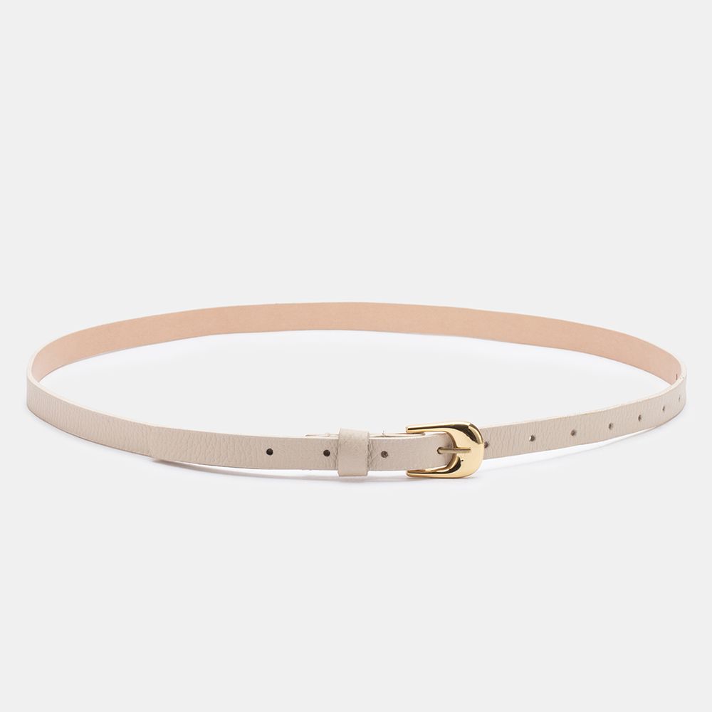 Cinto Feminino Vittal Lia Couro OffWhite Fivela de Pino 