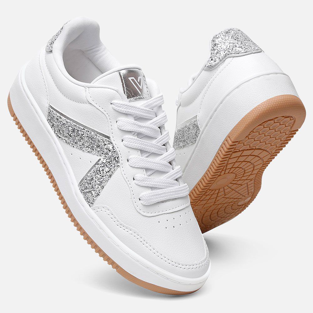 Tênis Feminino Casual Branco Vittal Eloá