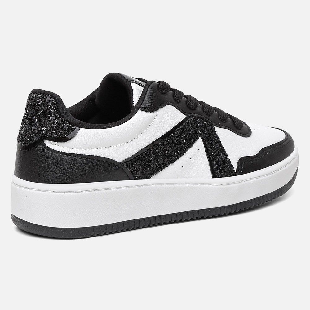 Tênis Feminino Casual Eloá Branco e Preto Vittal