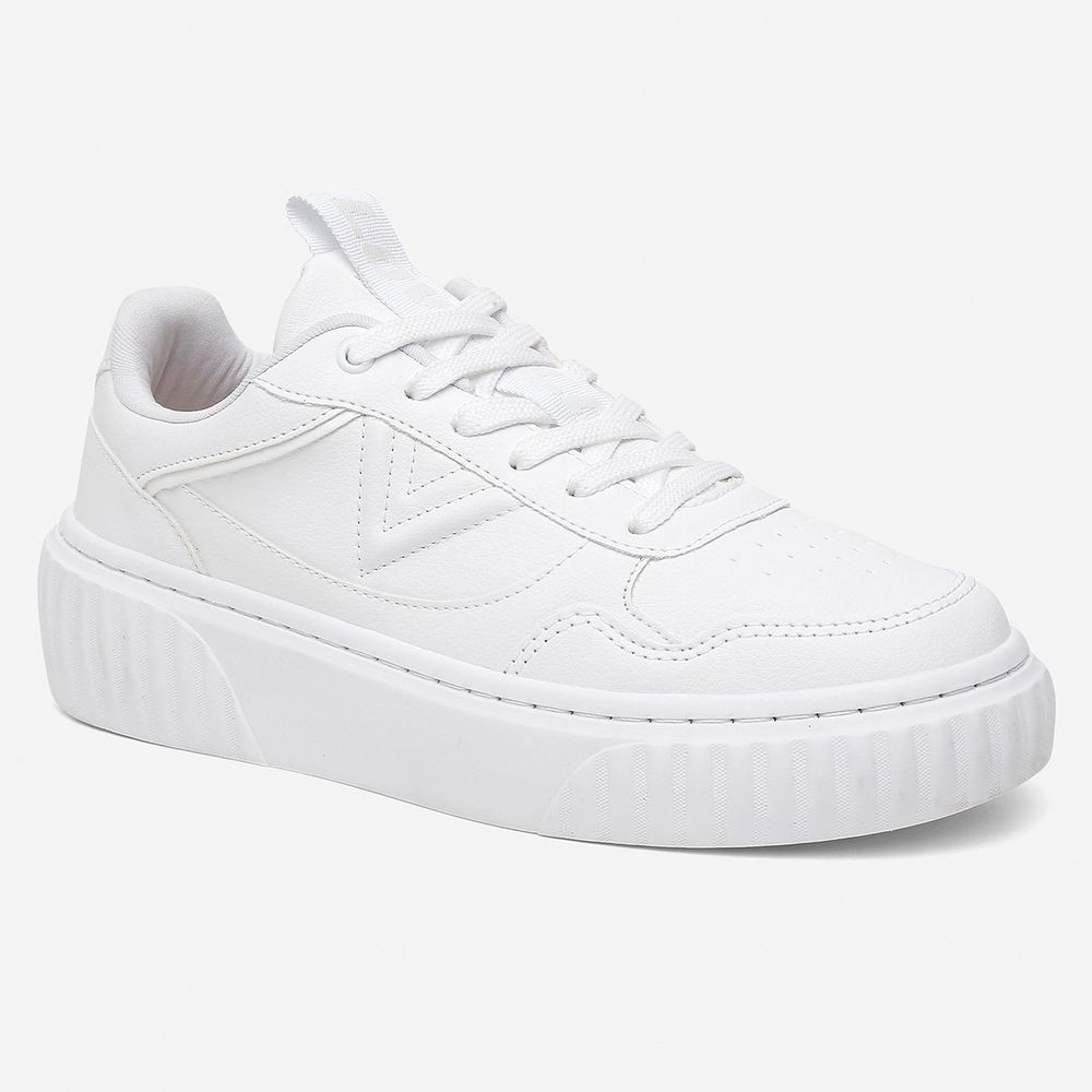 Tênis Feminino Vittal Sneakers Cyndi Branco Solado Flatform Confort