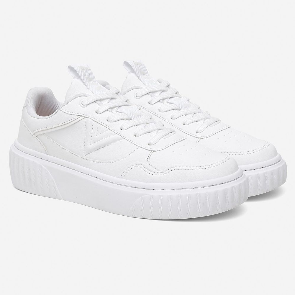 Tênis Feminino Vittal Sneakers Cyndi Branco Solado Flatform Confort