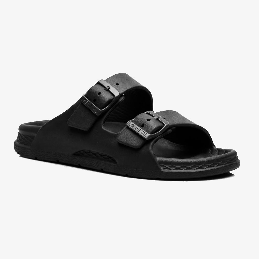 Sandália Papete Masculina 100% Eva 2 Fivelas Preto