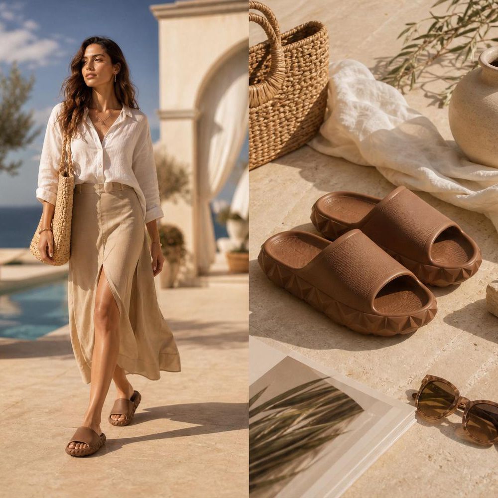Chinelo Slide Feminino 100% Eva Caramelo