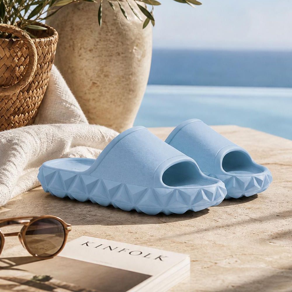 Chinelo Slide Feminino 100% Eva Azul Celeste