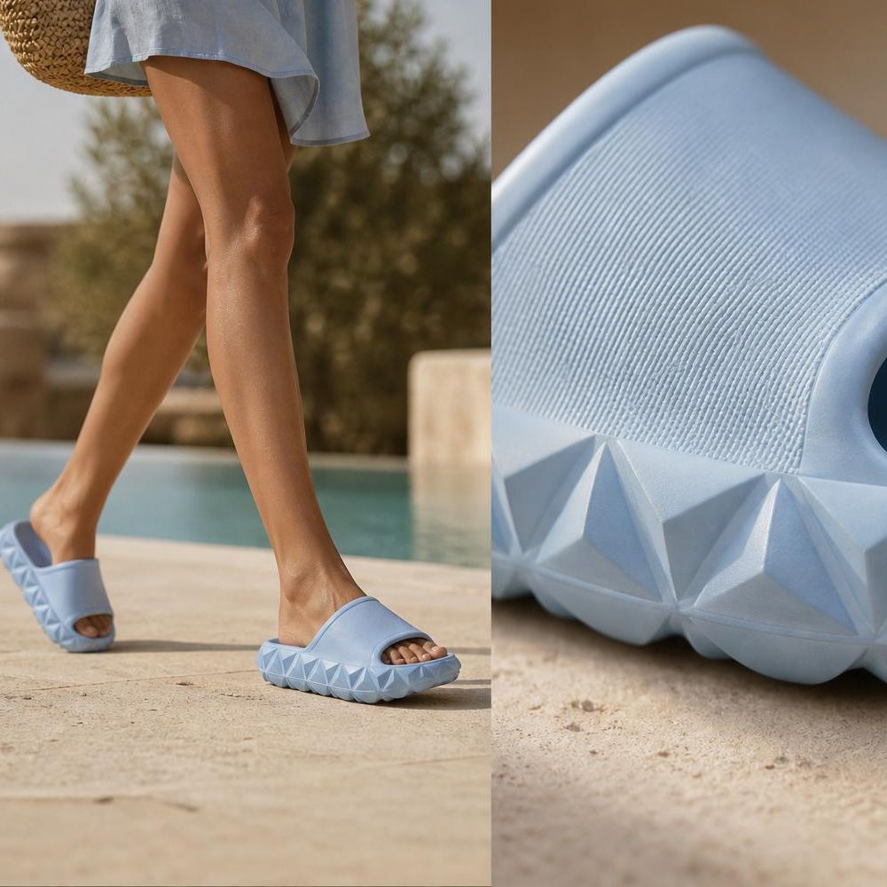 Chinelo Slide Feminino 100% Eva Azul Celeste
