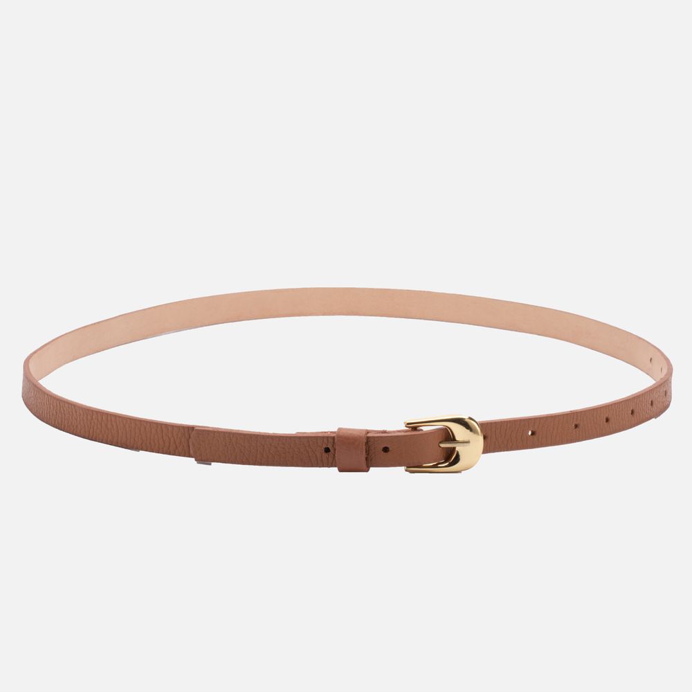 Cinto Feminino Vittal Lia Couro Caramelo Fivela de Pino