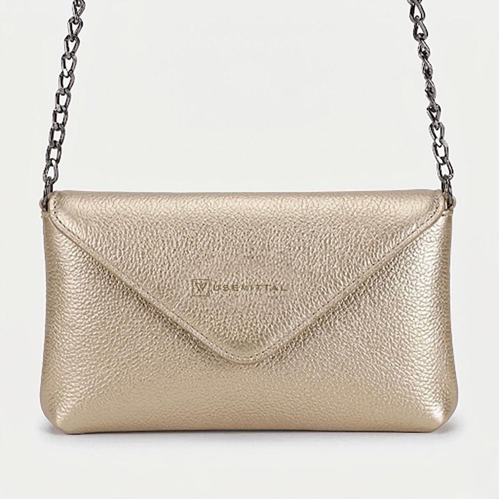 Bolsa Vittal Eloá em Couro Legítimo Dourada