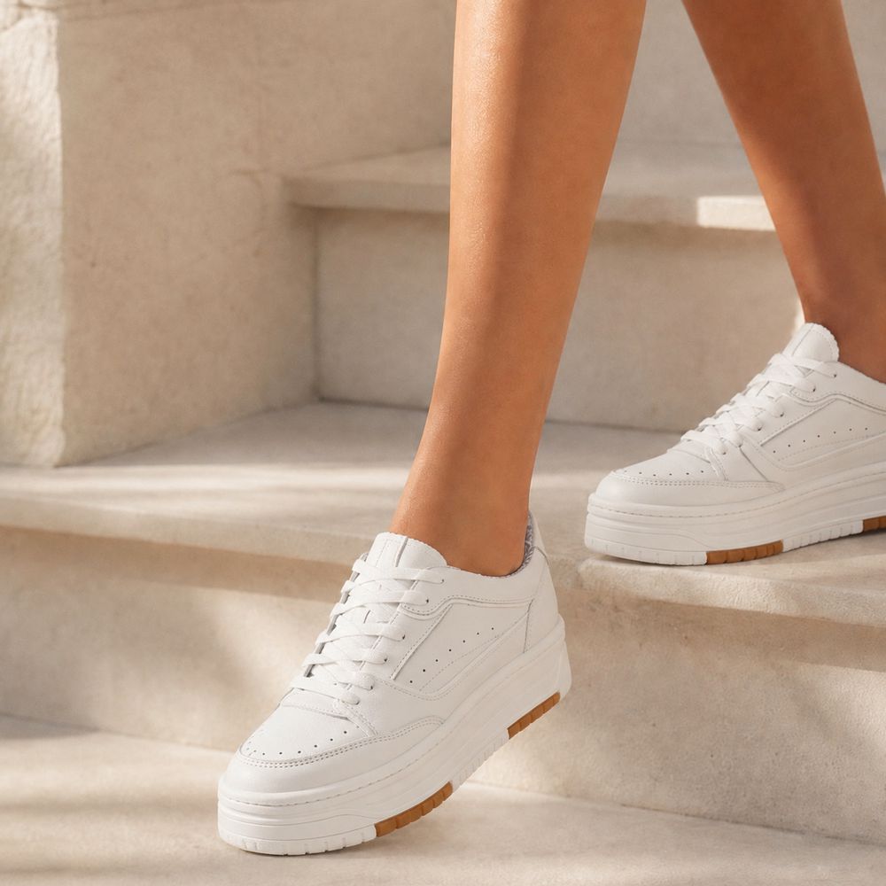 Tênis Feminino Vittal Aura Gelo Solado Flatform Confort
