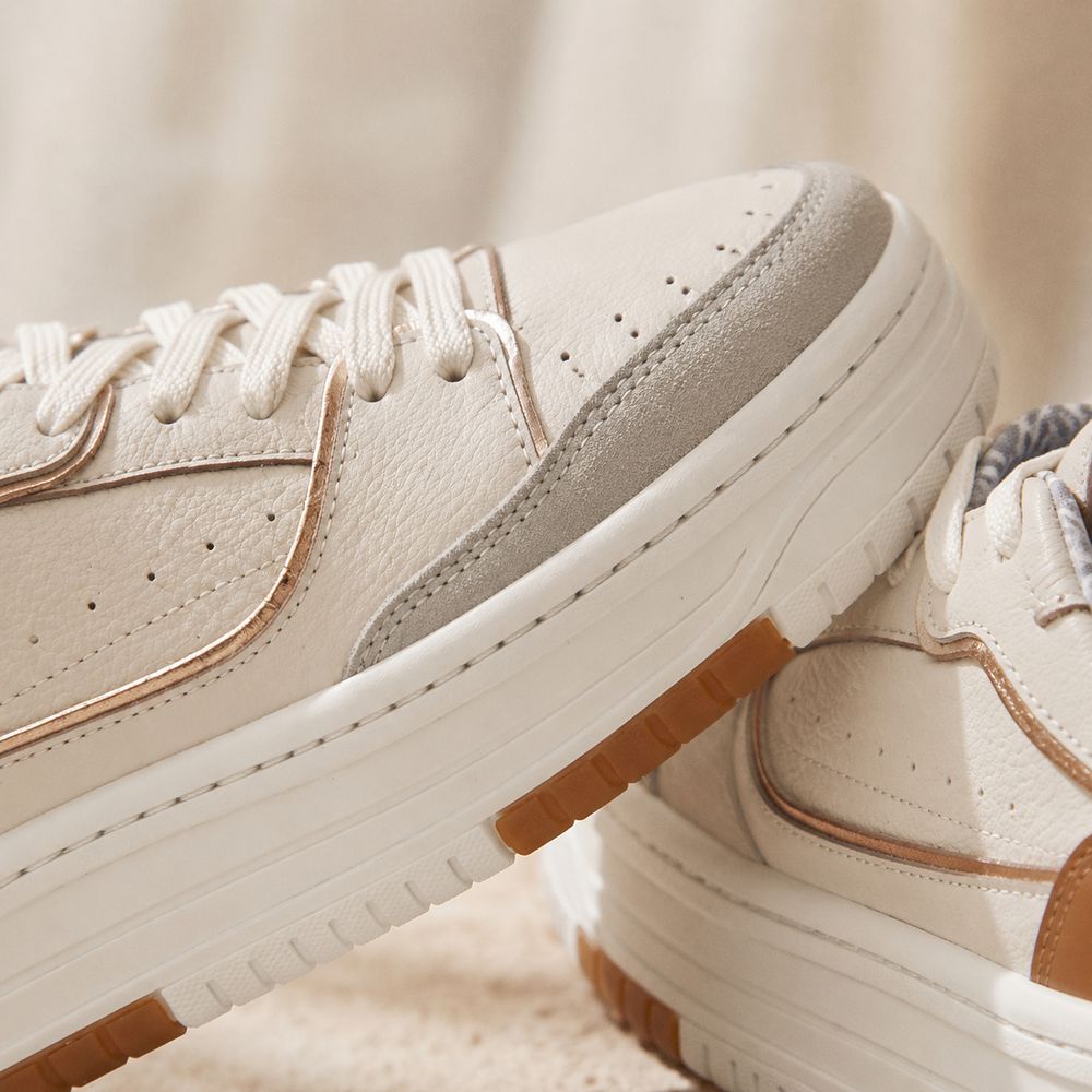Tênis Feminino Vittal Aura Offwhite Solado Flatform Confort