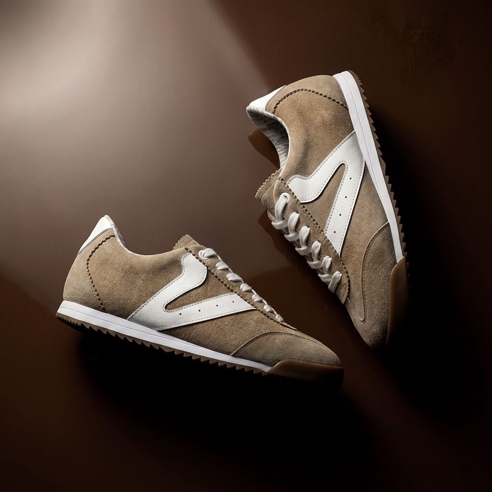 Tênis Feminino Couro Legítimo Naomi Areia Casual Vittal Clássico Retrô