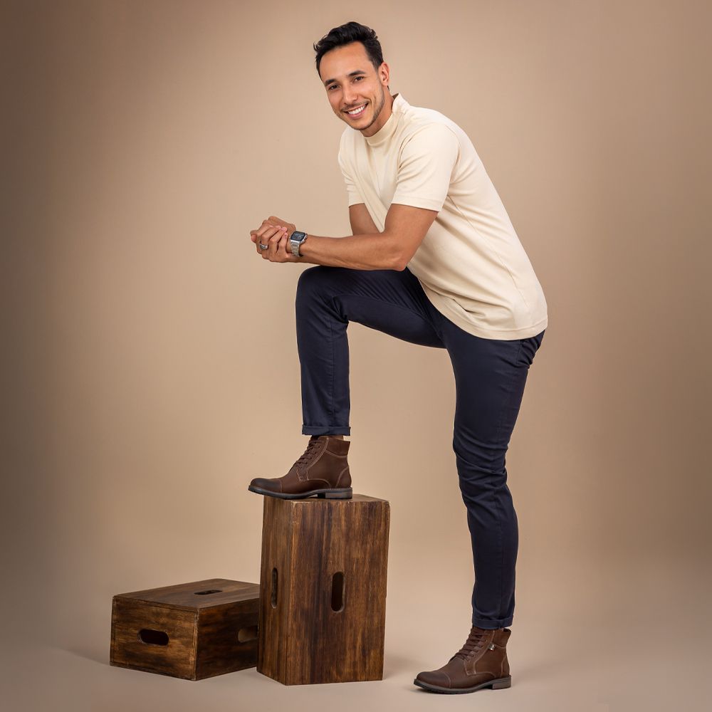 Coturno Casual Masculino Vittal em Couro Café 
