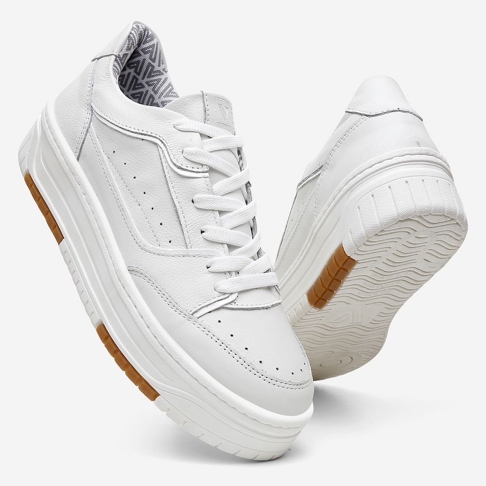 Tênis Feminino Vittal Aura Branco Solado Flatform Confort
