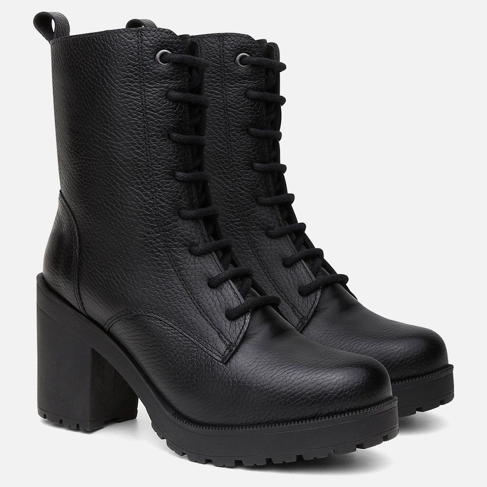 Bota Coturno Feminino Vittal Fernanda Salto Alto Preto 