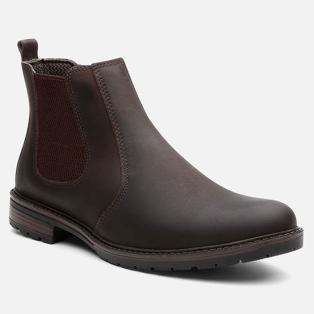 Bota Chelsea Vittal Botina Masculina em Couro Legítimo Café 