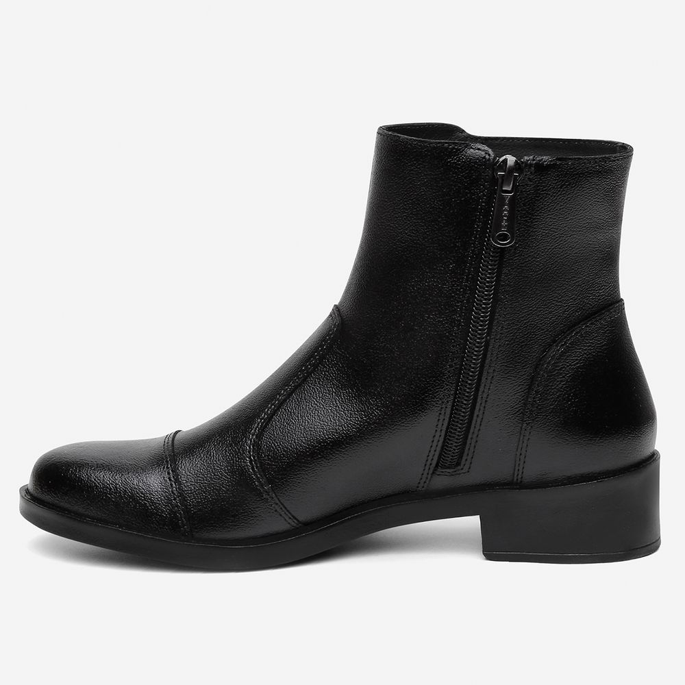 Bota Chelsea Feminina Vittal Sofia em Couro Legitimo Cano Curto e Zíper