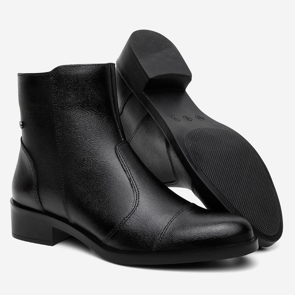 Bota Chelsea Feminina Vittal Sofia em Couro Legitimo Cano Curto e Zíper