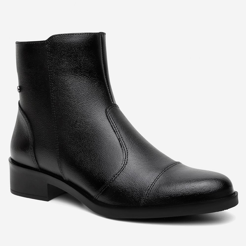 Bota Chelsea Feminina Vittal Sofia em Couro Legitimo Cano Curto e Zíper