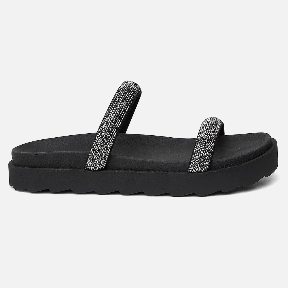 Papete Flat Feminina Marie Preta C... - USE VITTAL