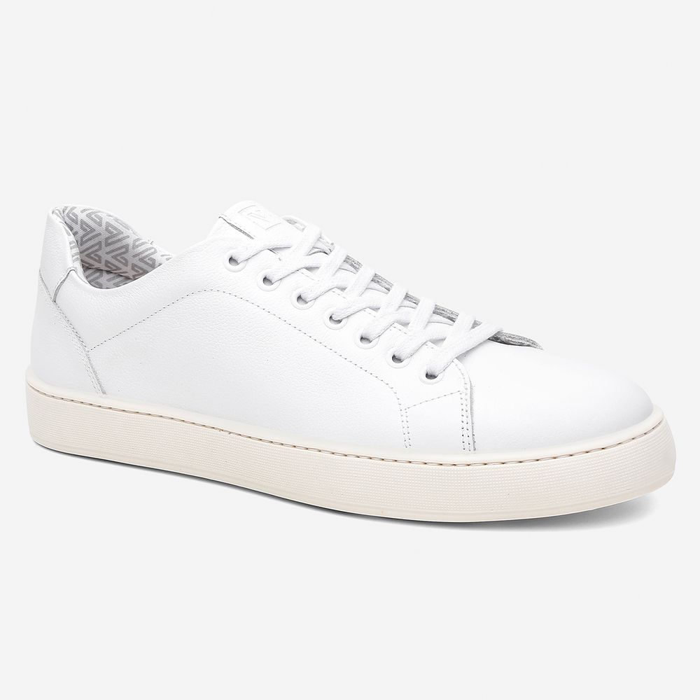 Tênis Casual Masculino Logan Branco em Couro Legitimo Vittal