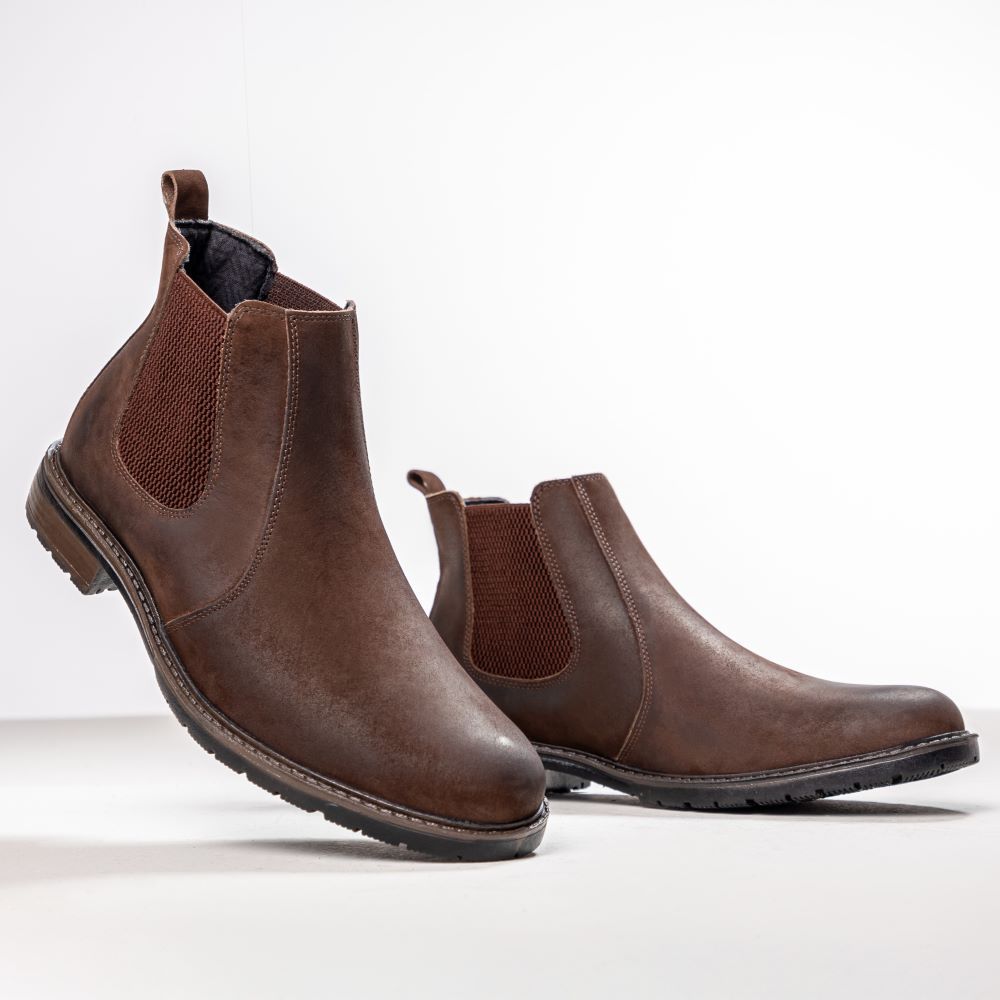 Bota Chelsea Vittal Botina Masculina em Couro Legítimo Café 