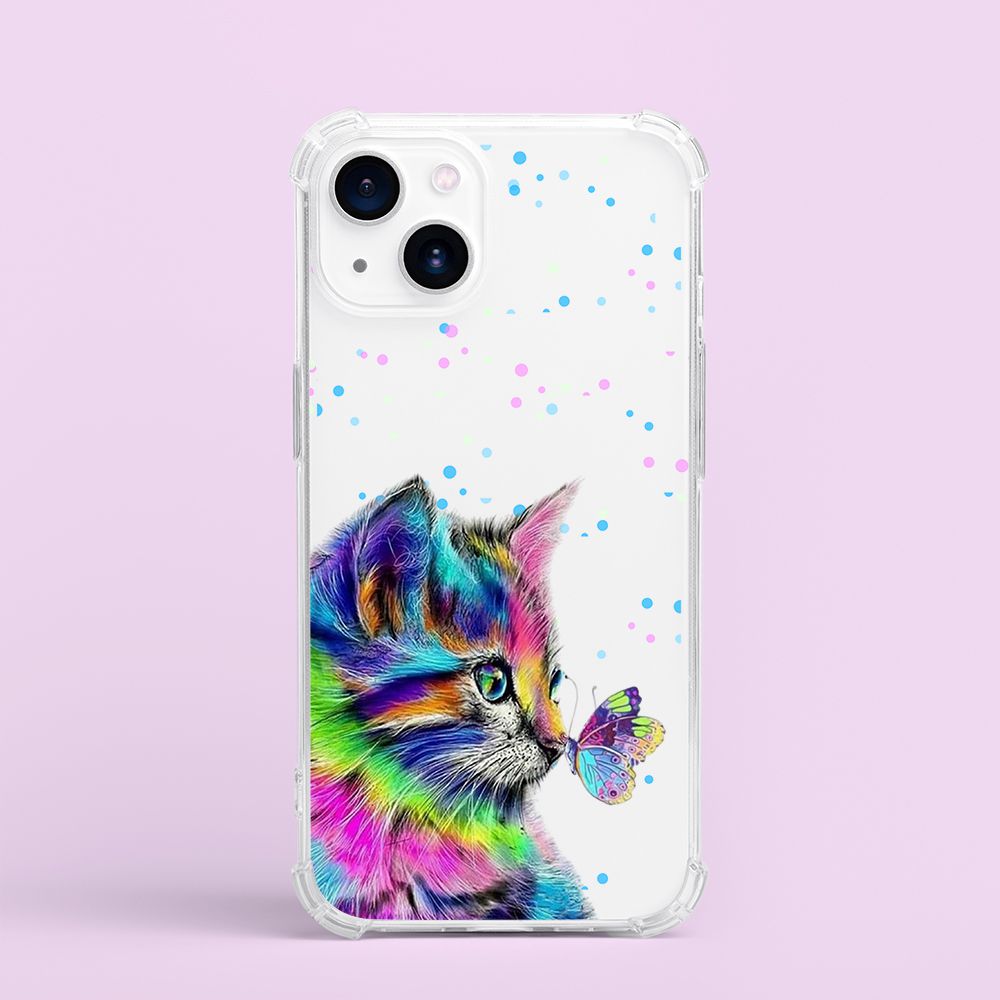 Capinha Para Celular Estampa Gato com Borboleta - ... - VITTAL CASE