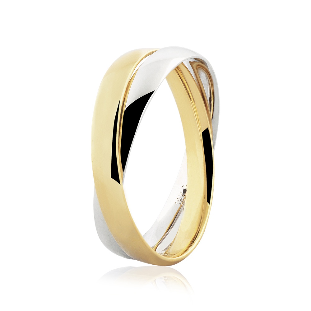 Aliança Ouro Branco E Amarelo