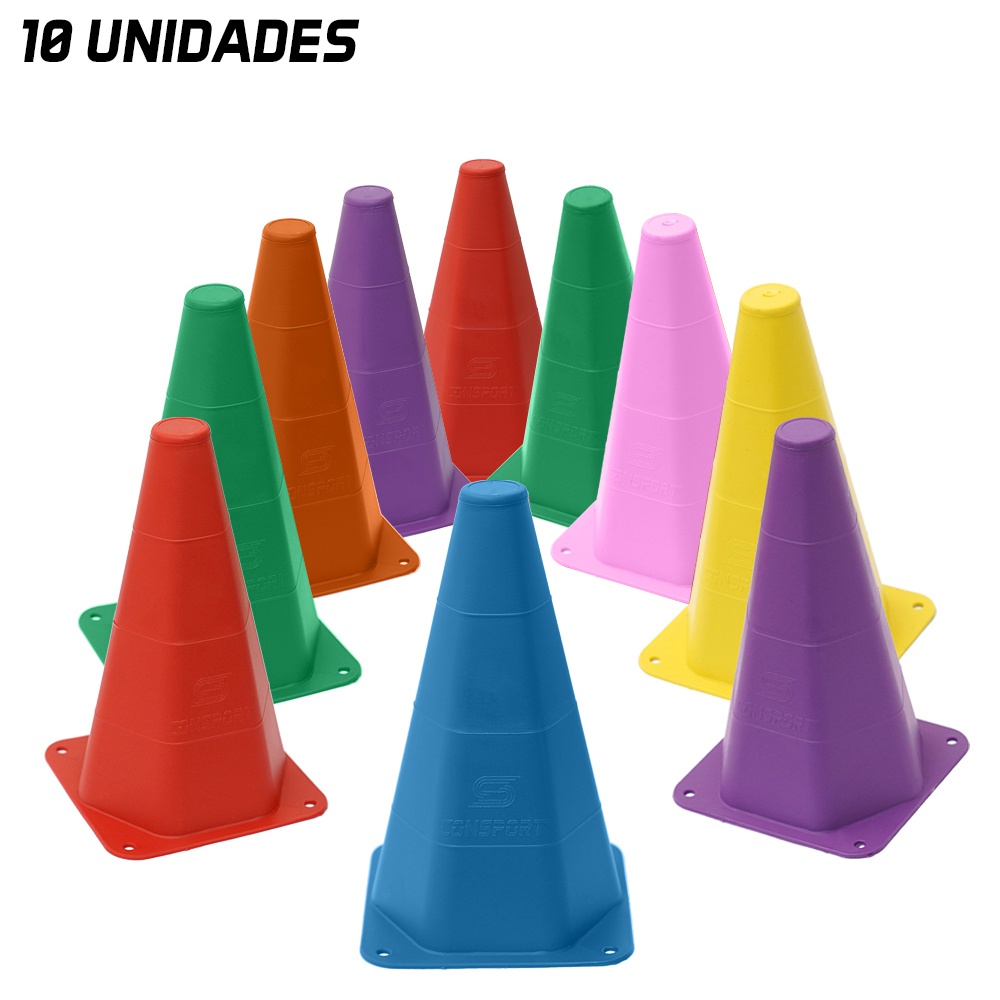 10 Cones Colorido para Circuito Agilidade