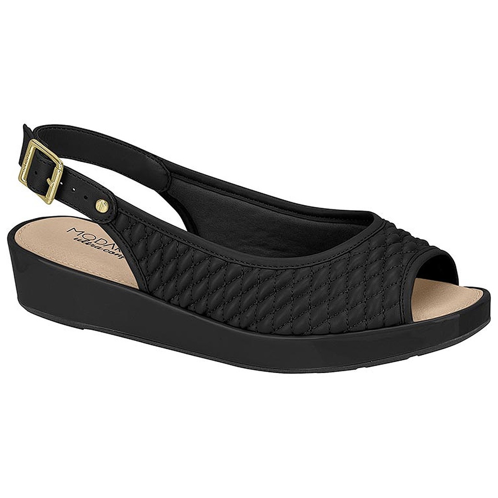 Sandália Feminina para Esporão - Preta | Pé Relax Sapatos Confortáveis