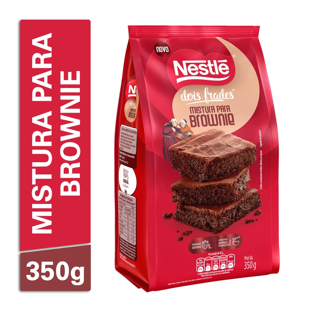 Mistura Para Brownie Dois Frades Nestlé Chocolate 350g Day 2 Day
