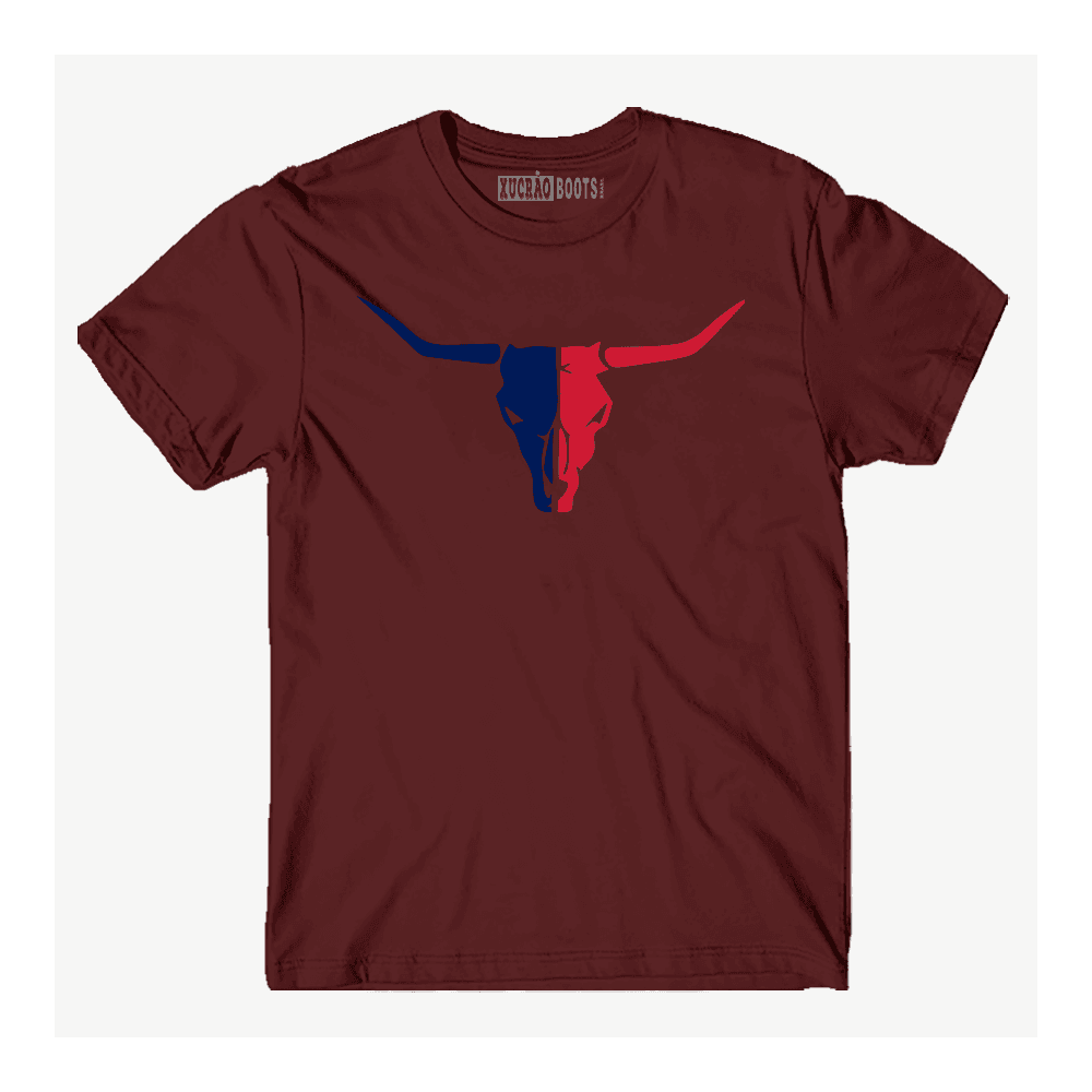 CAMISA MASCULINA TEXAS T-SHIRT PREMIUM- VERMELHO