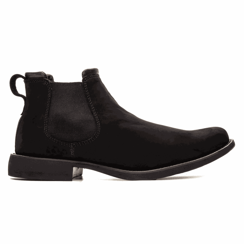 BOTA CHELSEA ALMOFADADA COURO NOBUCK PRETO