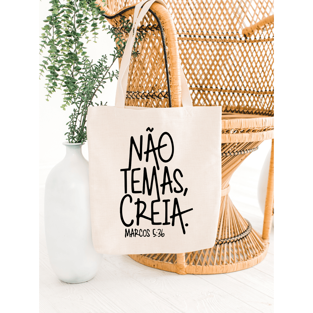 Bolsa Ecobag Não Temas Creia - CAMISETAS DA FÉ