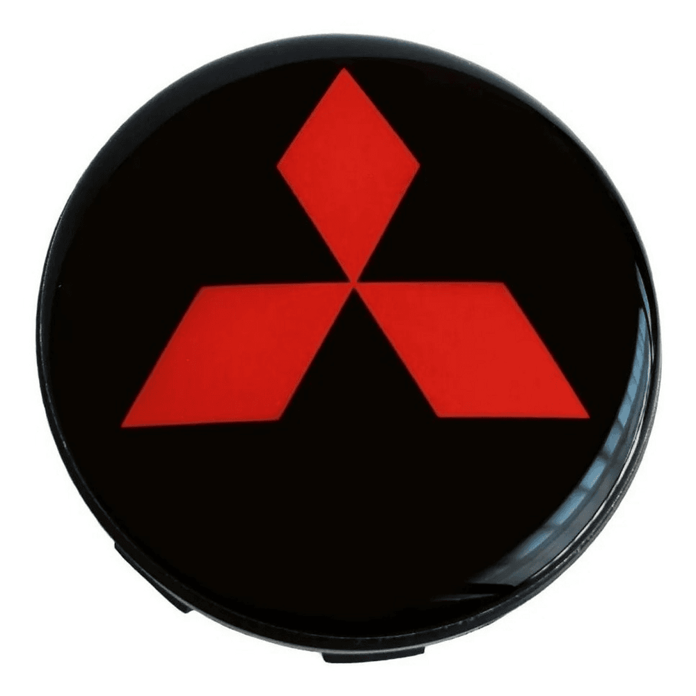 Kit 4 Calotinhas Centro de Roda Mitsubishi Triton – Estilo Preto com Vermelho + Encaixe Firme nas Rodas Originais