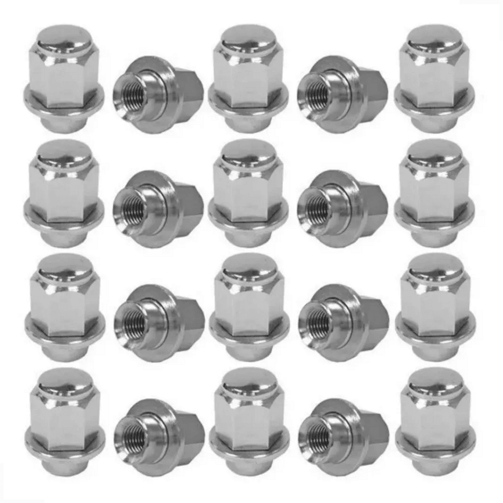 Kit 24 Porcas Cromadas com Arruela – Toyota Hilux, SW4 e Outros Modelos