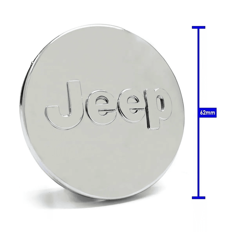 Kit 4 Calotinhas Jeep Cromadas – Brilho e Estilo nas Rodas do Seu Renegade ou Compass
