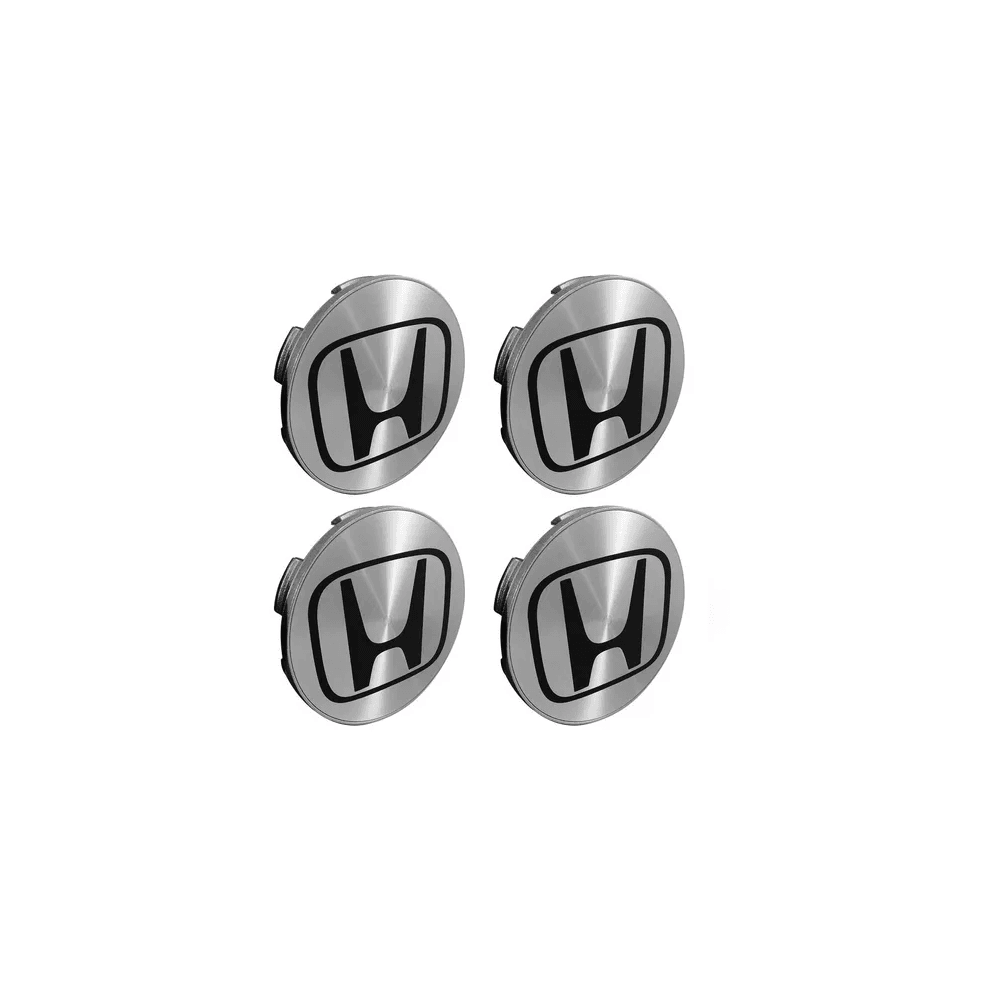 Kit 4 Calotinhas Miolo de Roda New Civic/CRV/HRV com Emblema Escovado – Original Honda