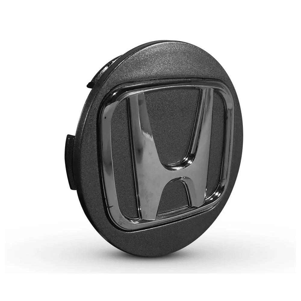 Kit 4 Calotinhas Honda Civic Grafite com Logo Cromado – Estilo e Originalidade nas Rodas do Seu Honda