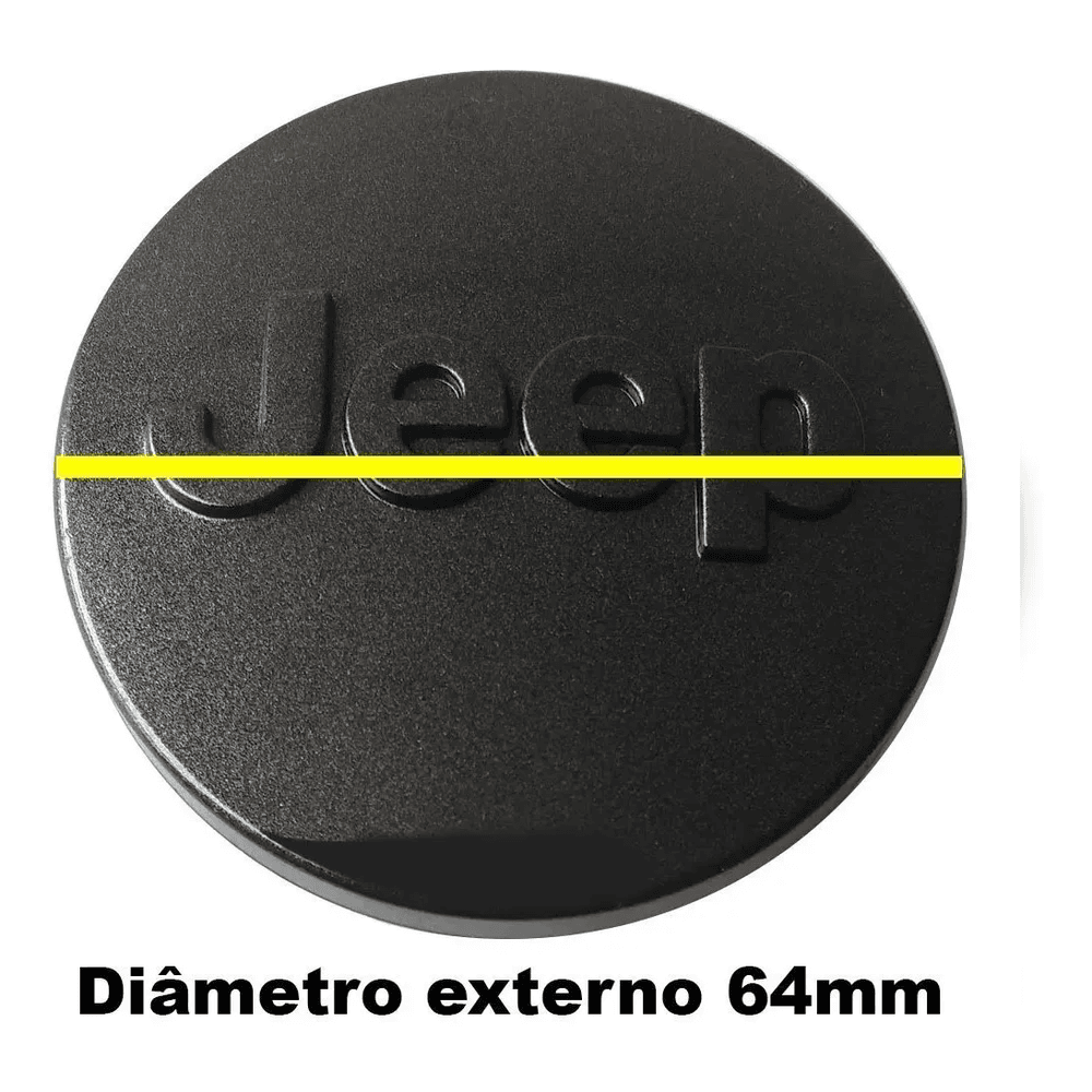 Kit 4 Calotinhas Jeep Grafite – Acabamento Moderno para Renegade e Compass