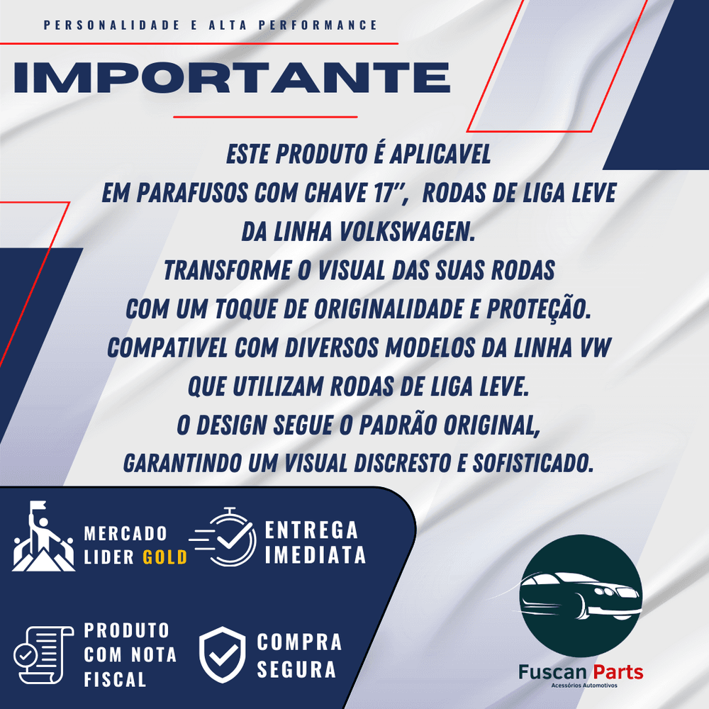 CAPA DE PARAFUSO CHAVE 17 PRETO - VW (20 PEÇAS)