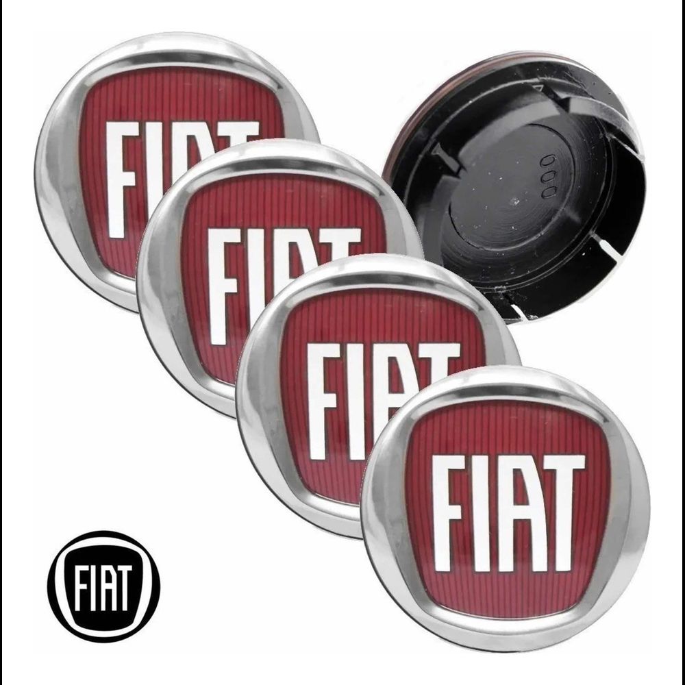 KIT 4 CALOTINHA FIAT VERMELHO ACRILICO
