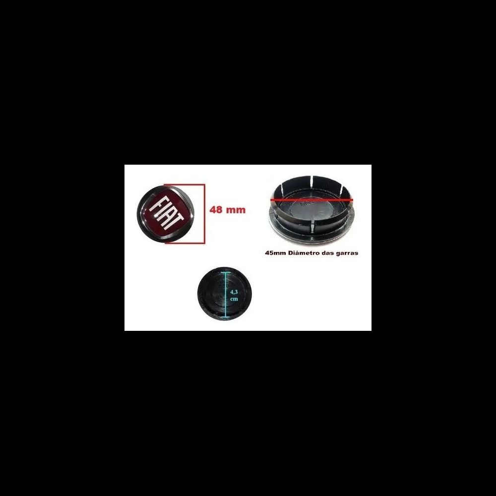 KIT 4 CALOTINHA FIAT VERMELHO ACRILICO