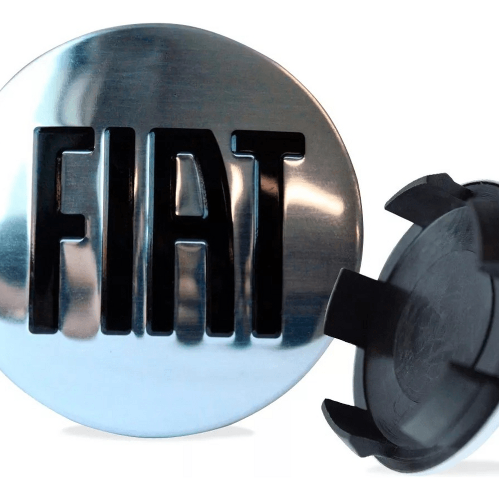 Kit 4 Calotinhas Miolo de Roda Fiat Toro/Freemont com Emblema Cromado – Acabamento Premium