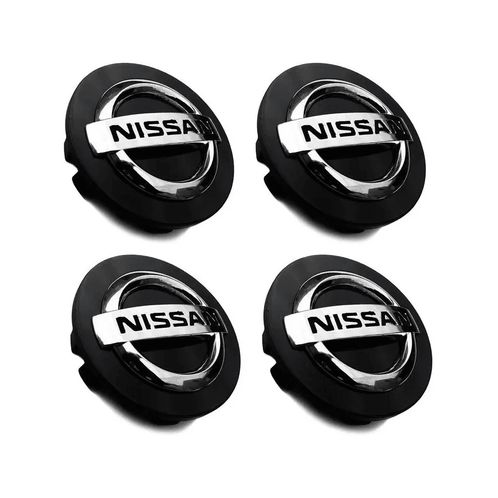Kit 4 Calotinhas Nissan Preto com Boton Cromado – Estilo e Encaixe Perfeito