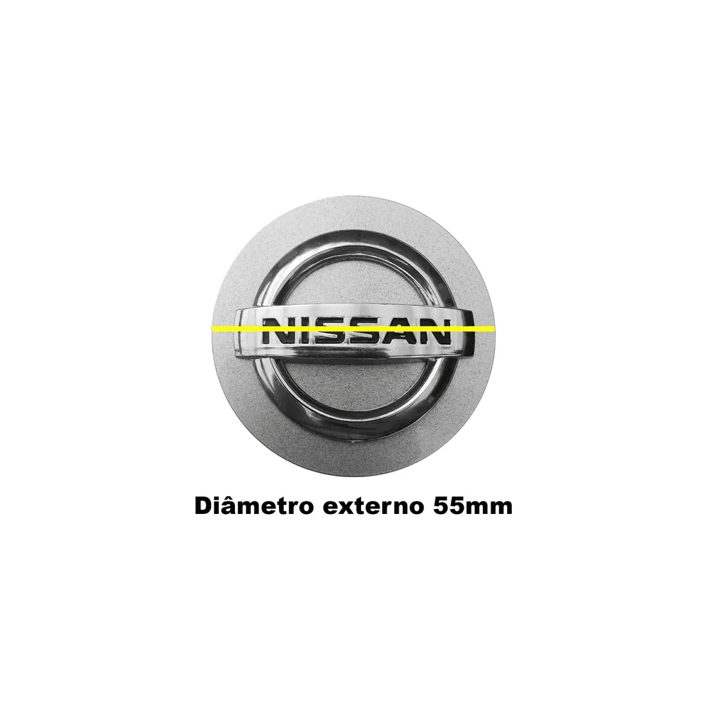 Kit 4 Calotinhas Nissan Prata com Boton Cromado – Visual Original e Encaixe Preciso