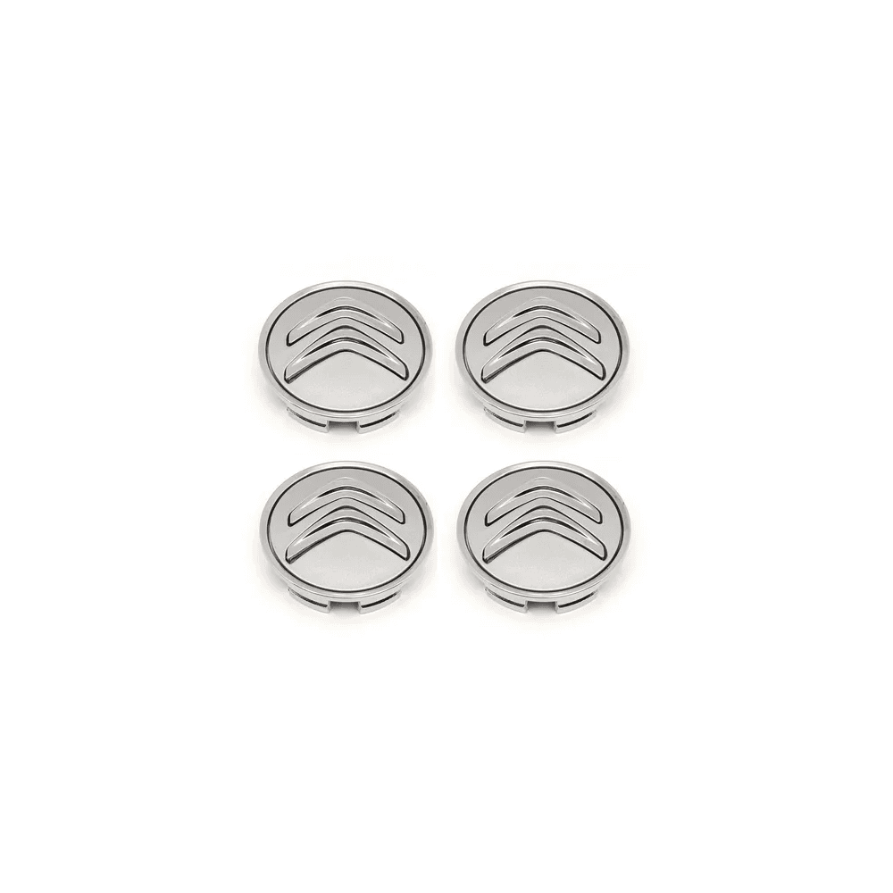Kit 4 Calotinhas Citroën Prata – Visual Original com Encaixe Preciso para Rodas C3, C4, DS3 e Mais