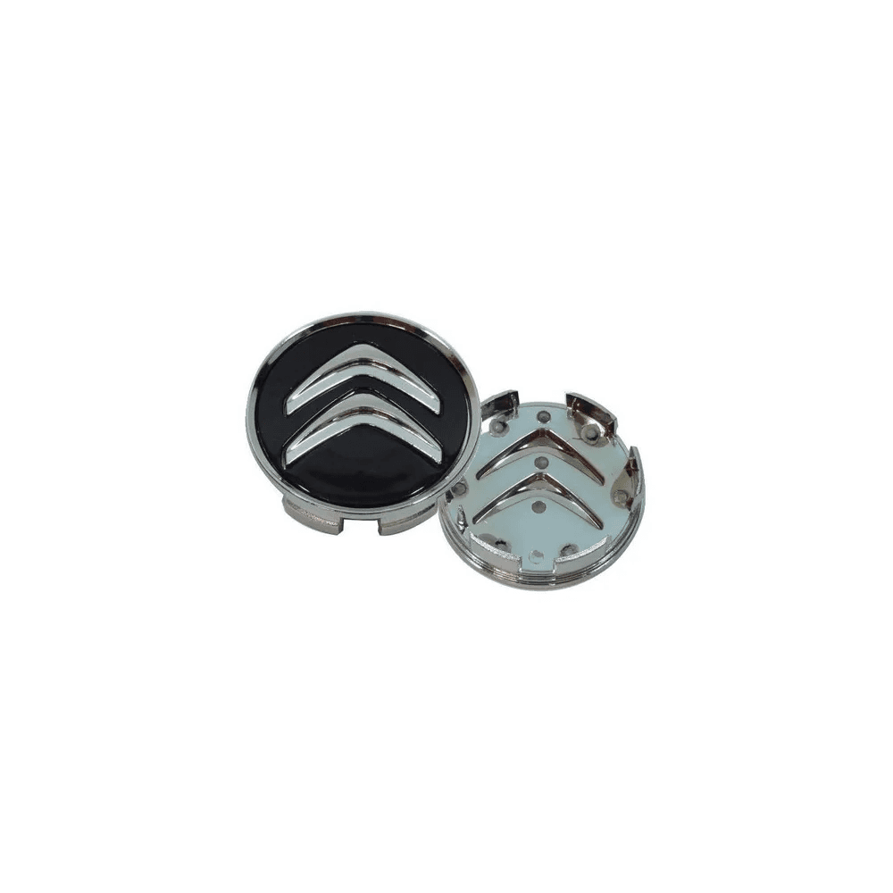 Kit 4 Calotinhas Citroën Preto – Acabamento Premium para Rodas Originais C3, C4, DS3 e DS4