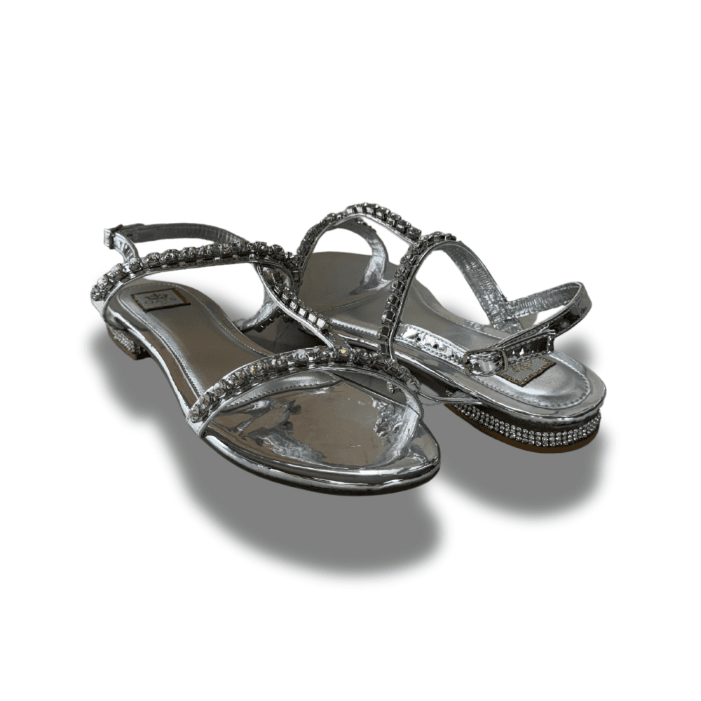 Sandália Feminina Prata Pedrarias Infantil Gats