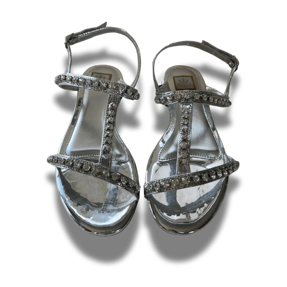 Sandália Feminina Prata Pedrarias Infantil Gats
