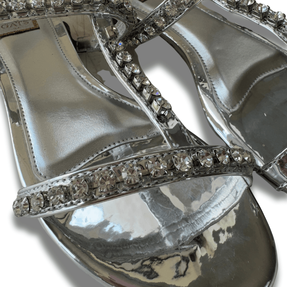 Sandália Feminina Prata Pedrarias Infantil Gats