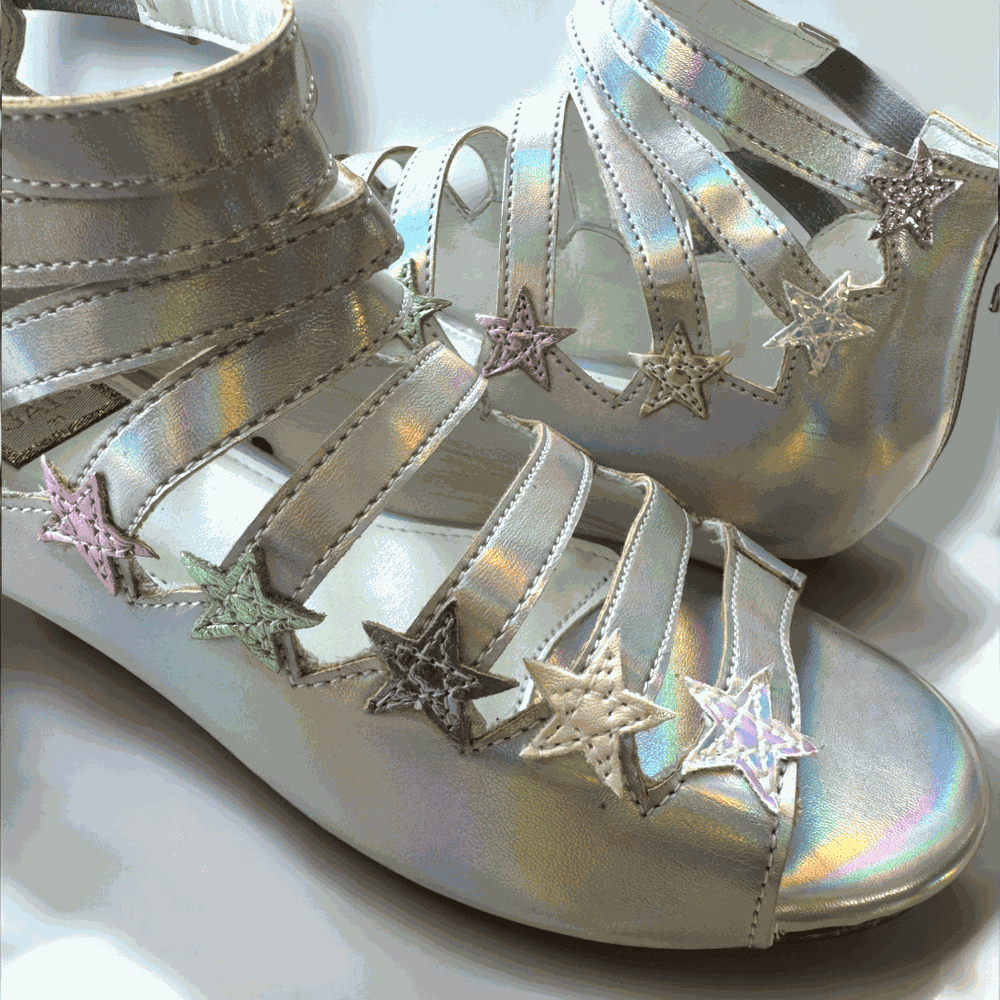 Sandália Estrelas Crista Glow Argento Infantil Gats